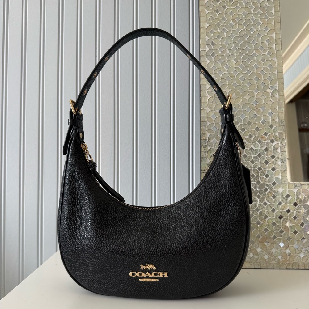 Coach Black Leather Shoulder Bag
